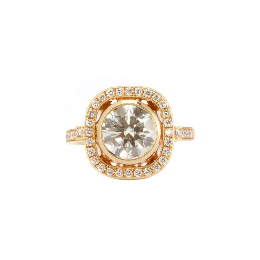 Jewelry BE Jewelry | Round And Bezel Cut Laurel Ii Ring