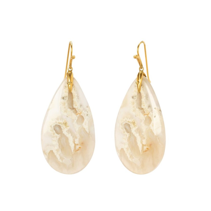 Jewelry Annette Ferdinandsen | Simple Bird Drop Earrings - Ploom Agate