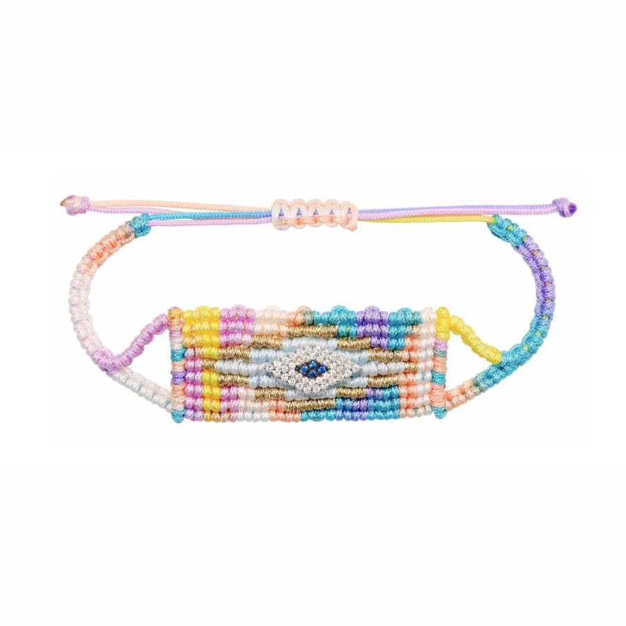 Jewelry Diane Kordas | Tie-Dye Square Evil Eye Woven Bracelet