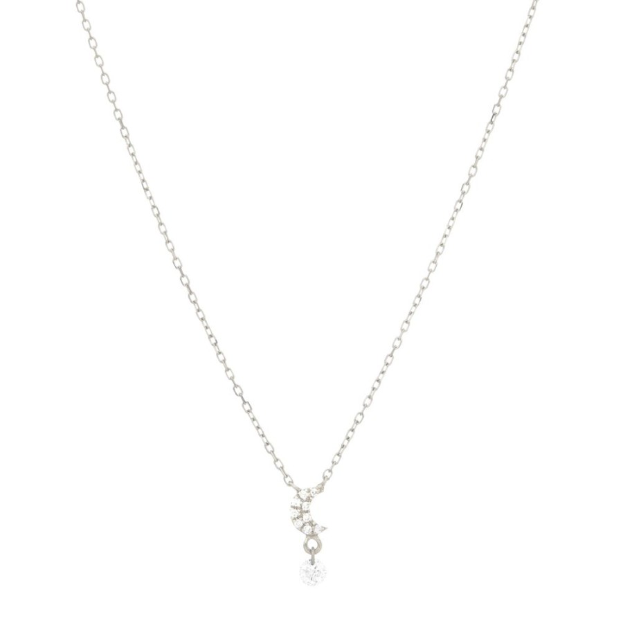 Jewelry Persée Paris | Moon Necklace - White Gold