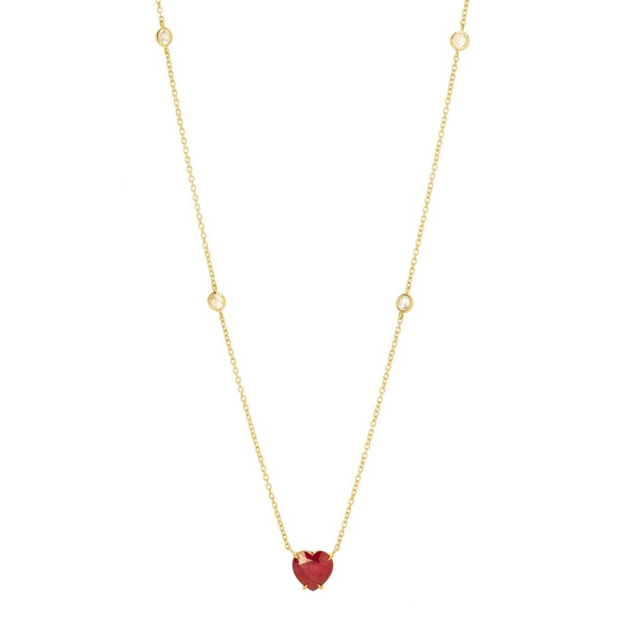 Jewelry Ara Vartanian | Heart Necklace - Ruby & Sapphire