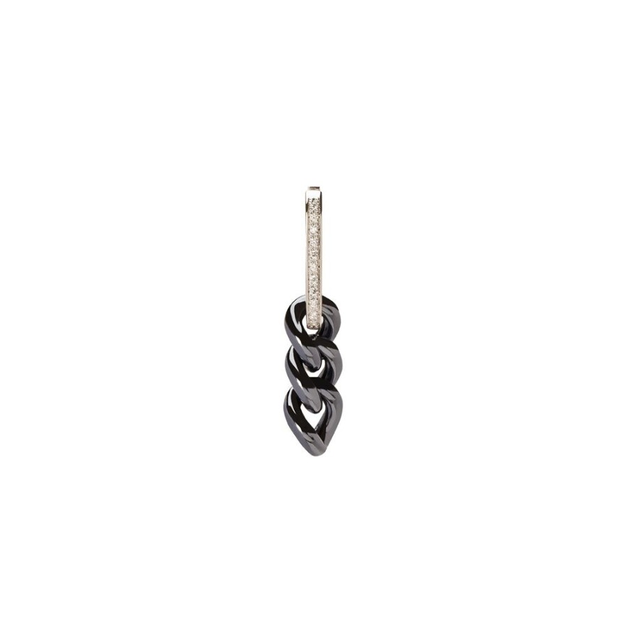 Jewelry DARKAI | Cuban Link Earring - Antracite & White Gold