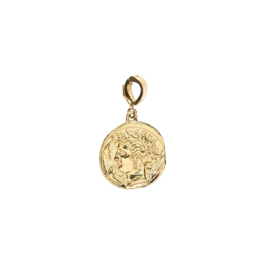 Jewelry Azlee | Goddess Diamond Coin Charm - Small