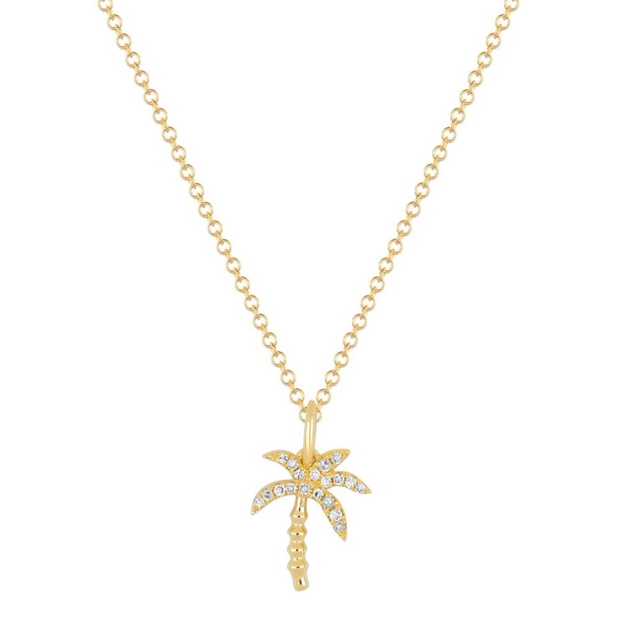 Jewelry EF Collection | Wild Palm Diamond Necklace - Yellow Gold