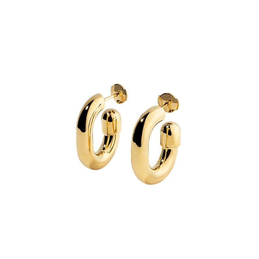 Jewelry Elior | Small Extrusion Pill Thick Hoop Earrings