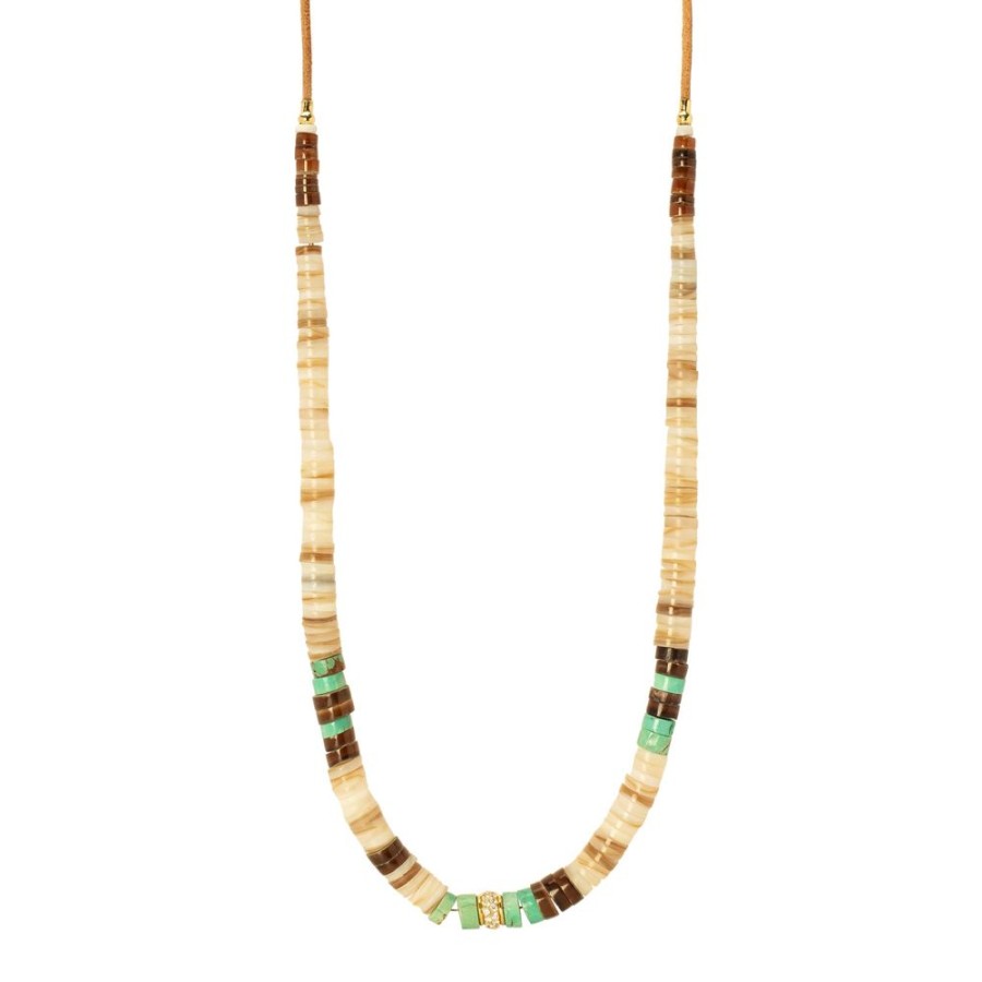 Jewelry Jenna Blake | Heishi Beaded Necklace - Diamond