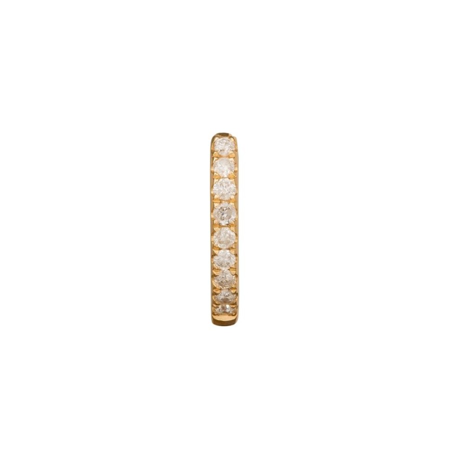 Jewelry Trouver | Paved Huggie 8Mm - Yellow Gold