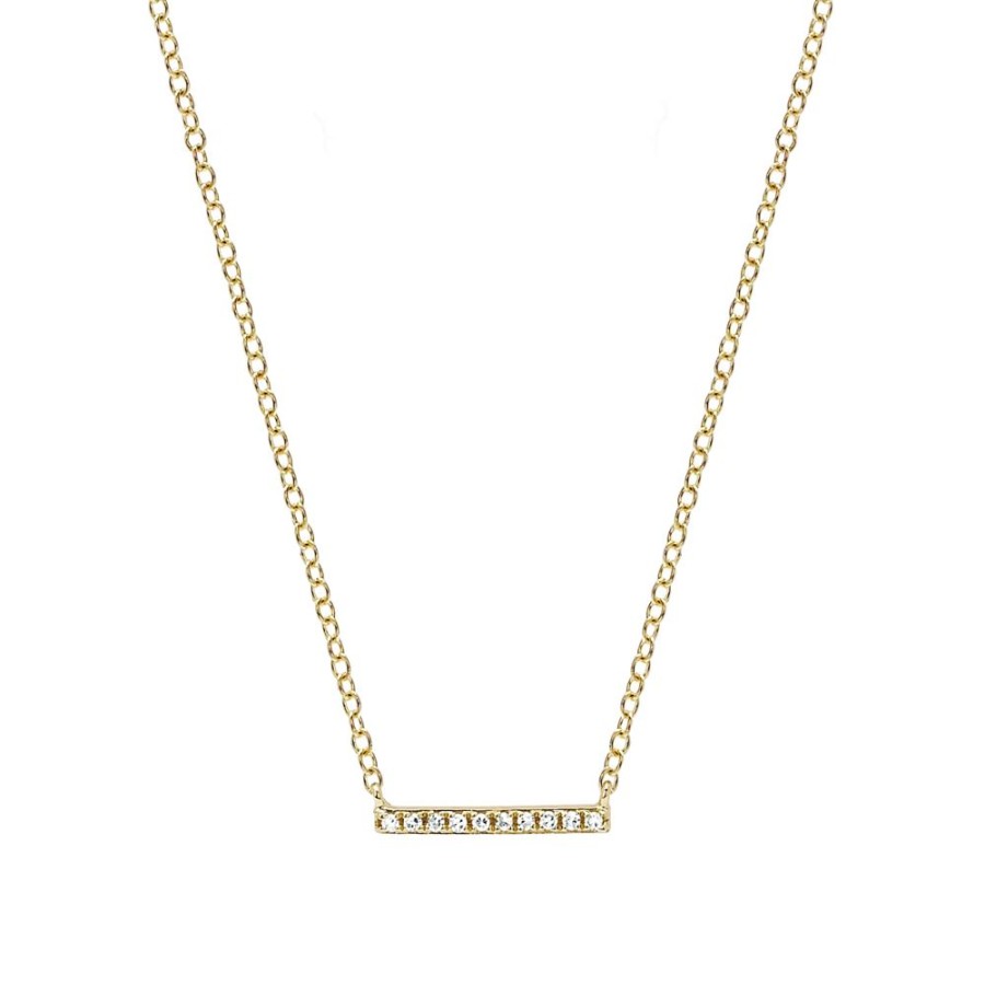 Jewelry EF Collection | Mini Diamond Bar Necklace