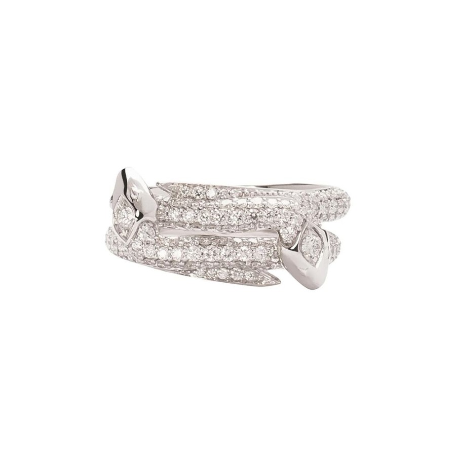 Jewelry Foundrae | Snake Bookend Band - Pave Diamond