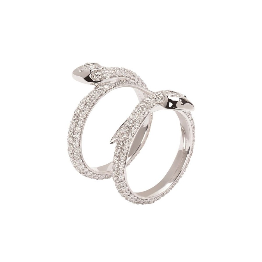 Jewelry Foundrae | Snake Bookend Band - Pave Diamond