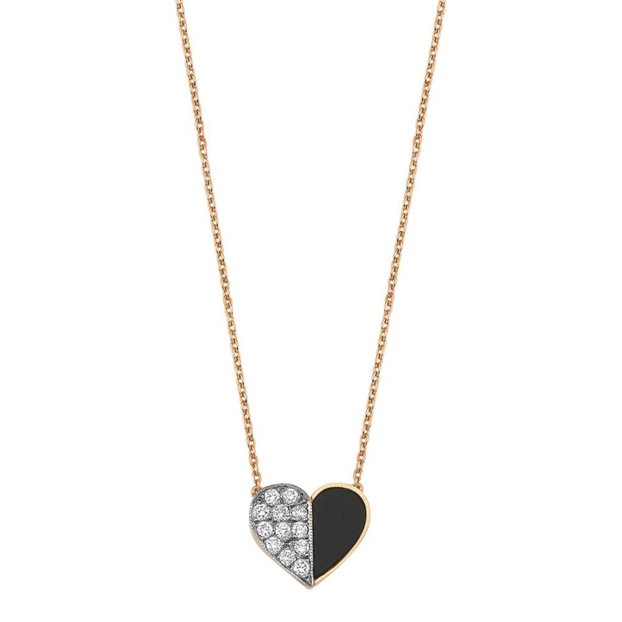 Jewelry Melis Goral | Onyx Deep Space Heart Necklace