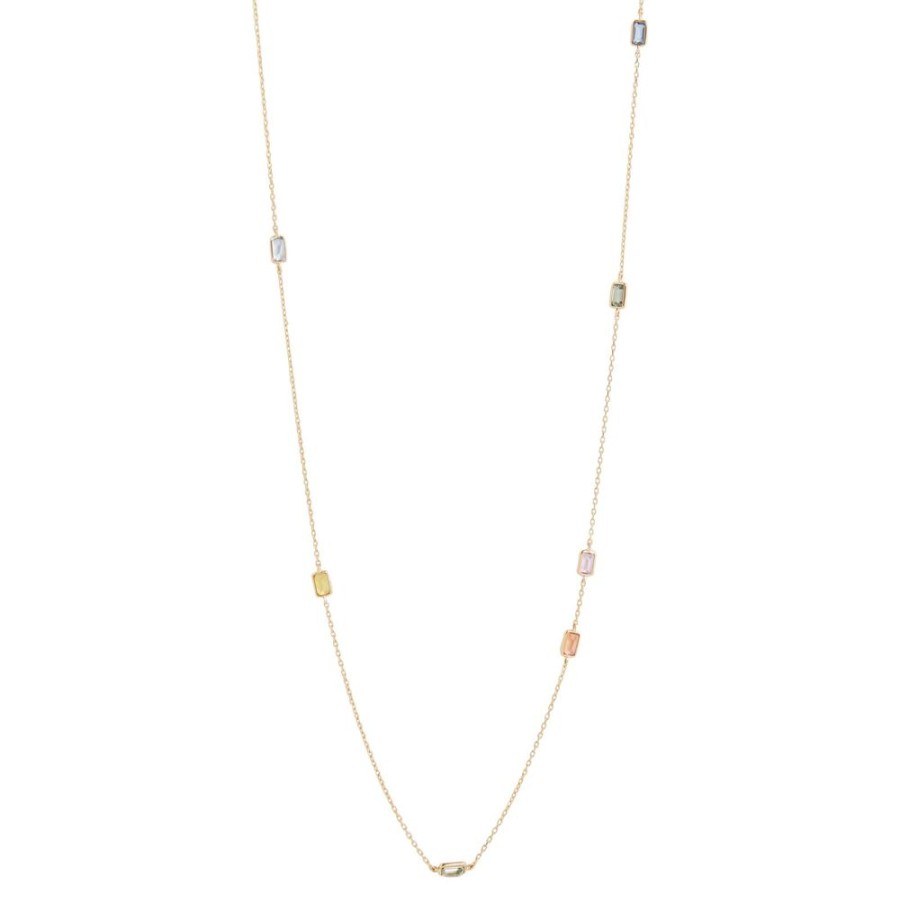 Jewelry YI Collection | Rainbow Baguette Sapphire Candy Necklace