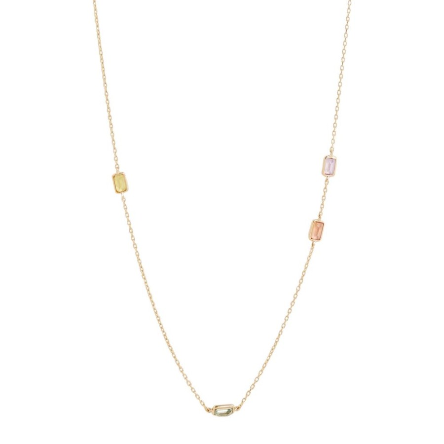 Jewelry YI Collection | Rainbow Baguette Sapphire Candy Necklace