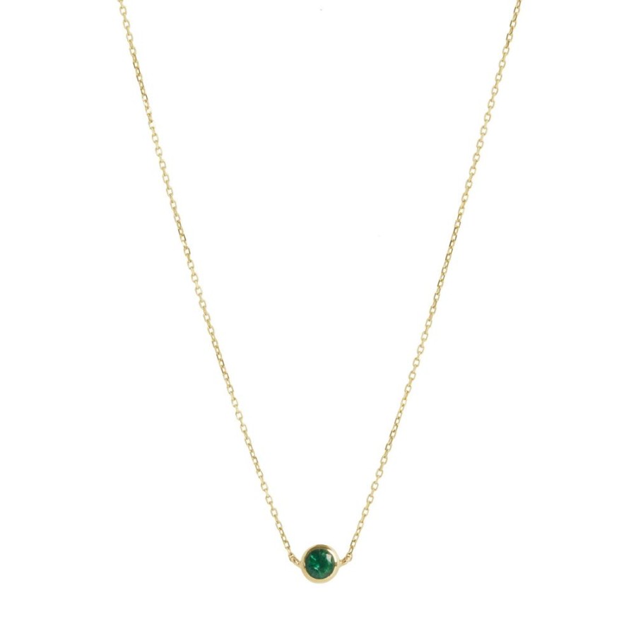 Jewelry YI Collection | Emerald Petite Button Necklace