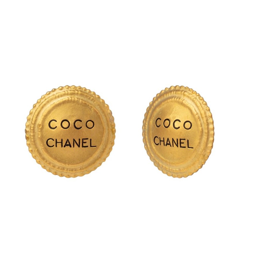 Jewelry Antique & Vintage Jewelry | Chanel Beaded Border Coco Chanel Earrings