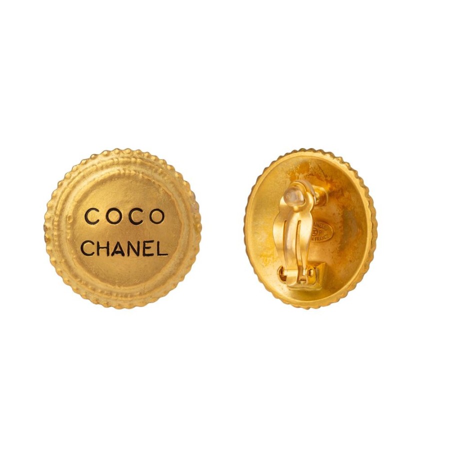 Jewelry Antique & Vintage Jewelry | Chanel Beaded Border Coco Chanel Earrings