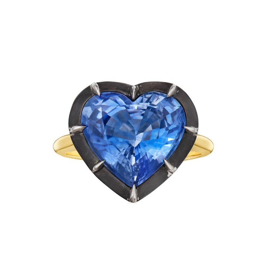 Jewelry Fred Leighton | Collet Heart-Shaped Ring - Blue Sapphire