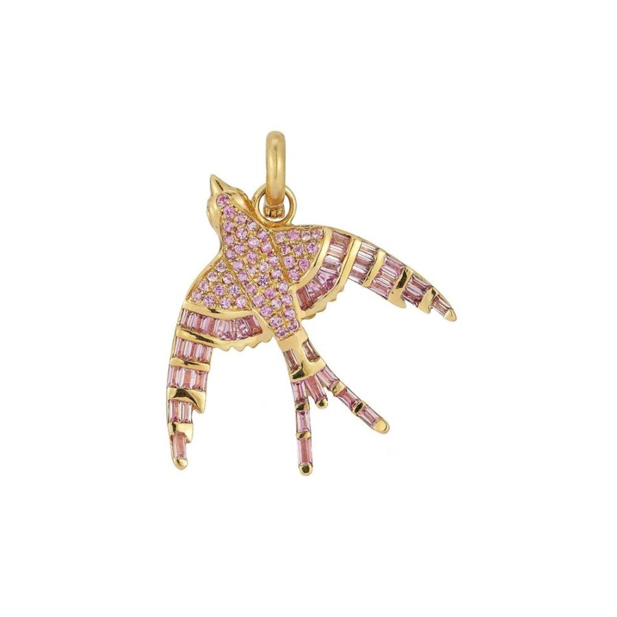 Jewelry Storrow | Evelyn Bird Charm - Pink Sapphire