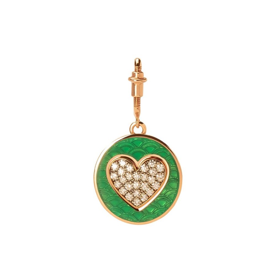 Jewelry Selim Mouzannar | Kastak Heart Charm - Green Enamel