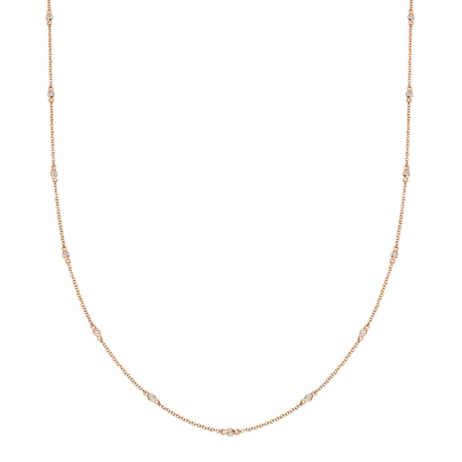 Jewelry Loquet | 18" Fine Diamond Chain Necklace - Rose Gold