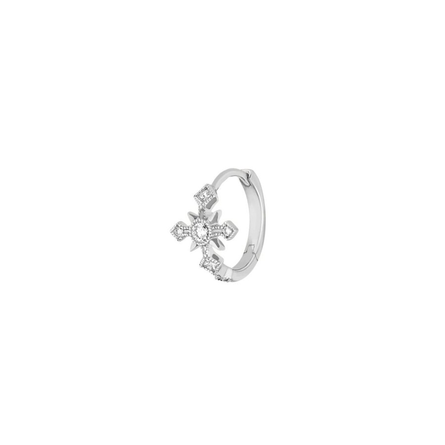 Jewelry Stone Paris | Glory Diamond Tiny Hoop - White Gold