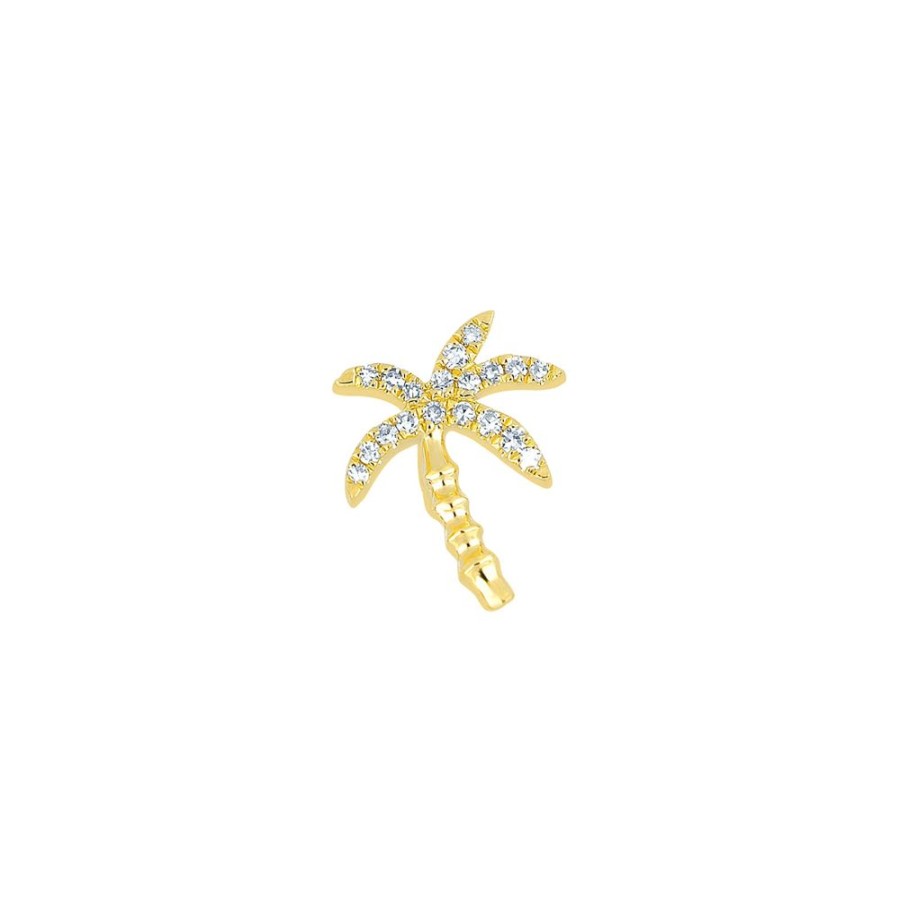 Jewelry EF Collection | Wild Palm Diamond Stud - Yellow Gold