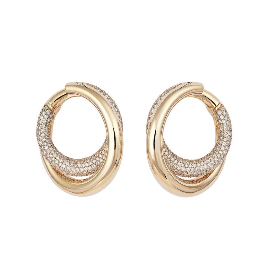 Jewelry Engelbert | Infinity Creole Diamond Earrings - Yellow Gold