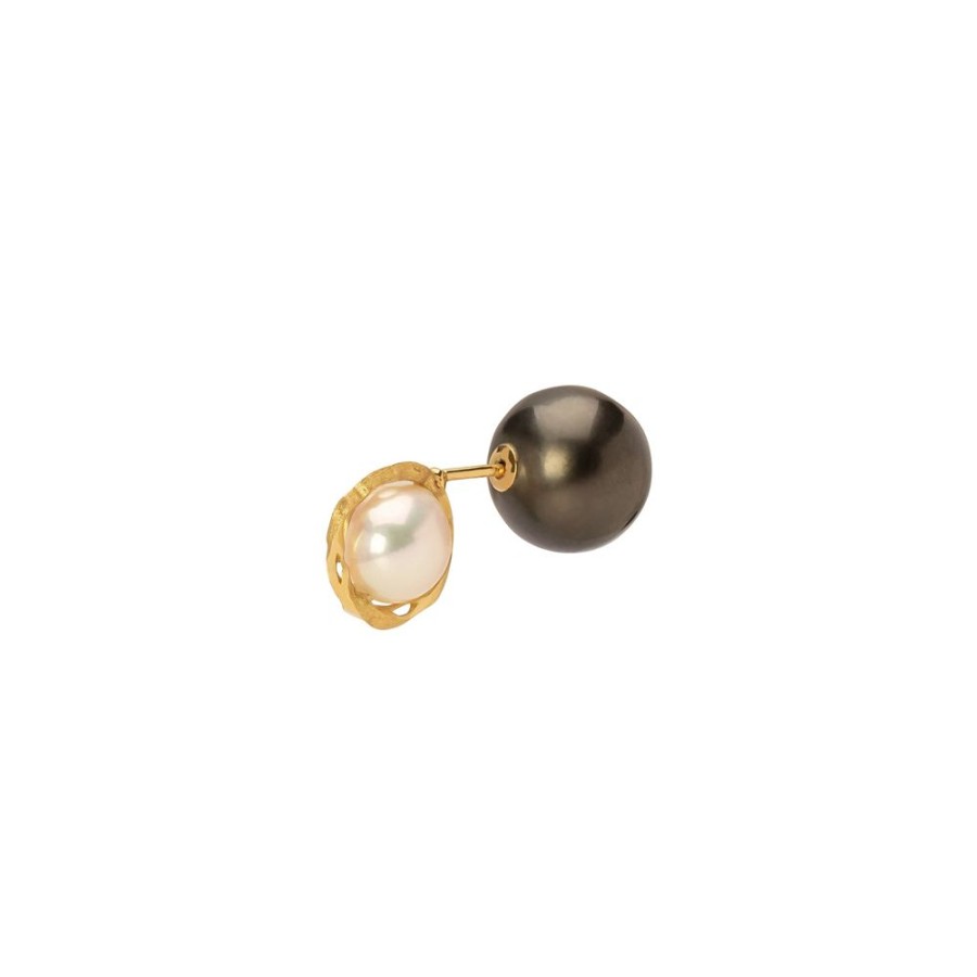 Jewelry Milamore | Kintsugi Duo Earring - Black Pearl