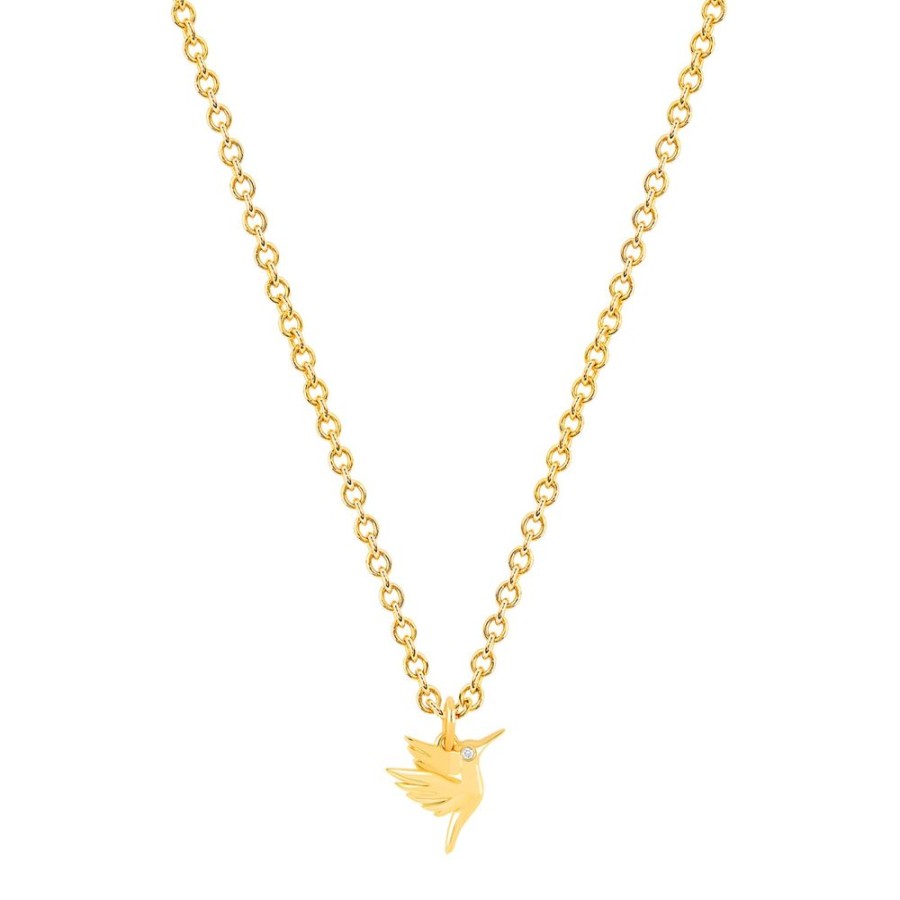 Jewelry EF Collection | Hummingbird Diamond Necklace - Yellow Gold