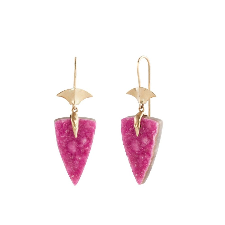 Jewelry Annette Ferdinandsen | Arrowhead Drop Earrings - Cobaltoan Calcite