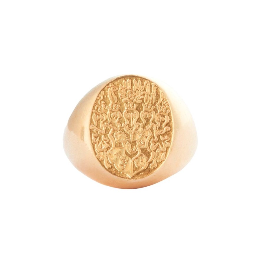 Jewelry Antique & Vintage Jewelry | Chunky Engraved Coat Of Arms Signet Ring