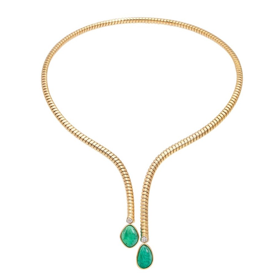 Jewelry Marina B | Trisolina Necklace - Emerald