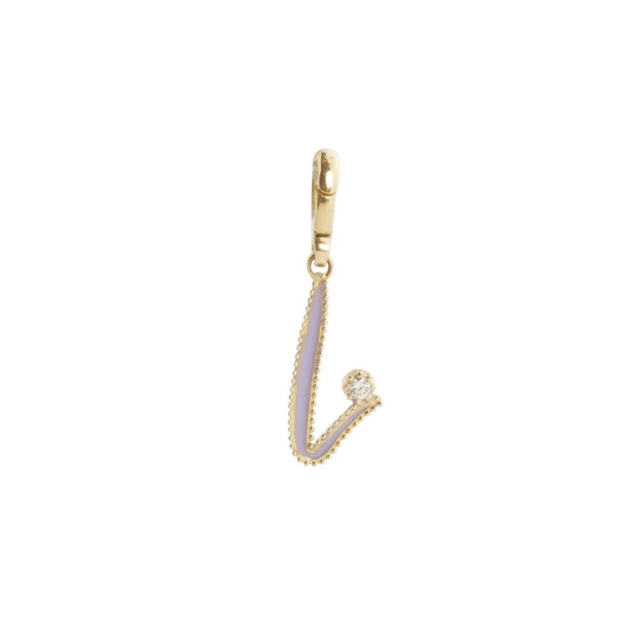 Jewelry Jenna Blake | Lavender Enamel Initial L Charm