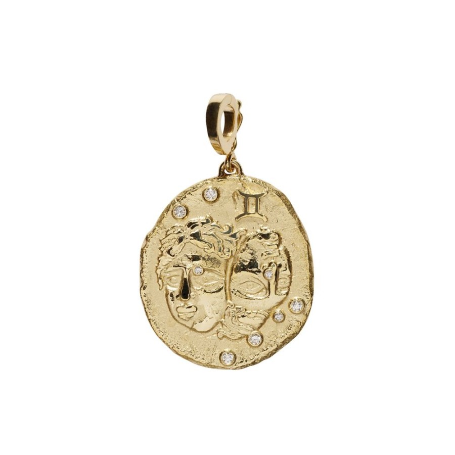 Jewelry Azlee | Zodiac Large Coin Charm - Gemini