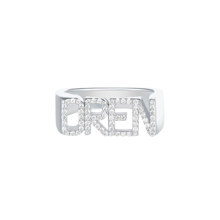 Jewelry Carbon & Hyde | Custom Diamond Signet Ring - White Gold