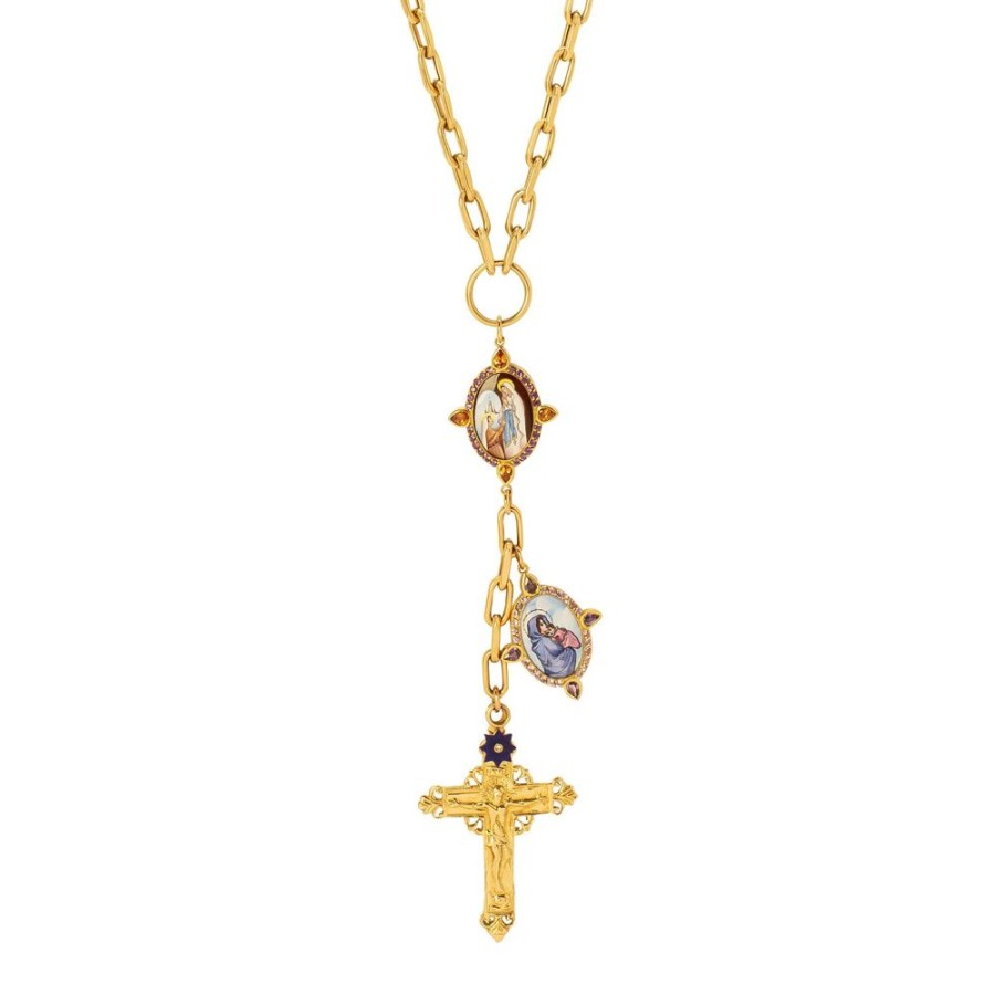 Jewelry Colette | Mother & Son Cross Multi Medal Necklace