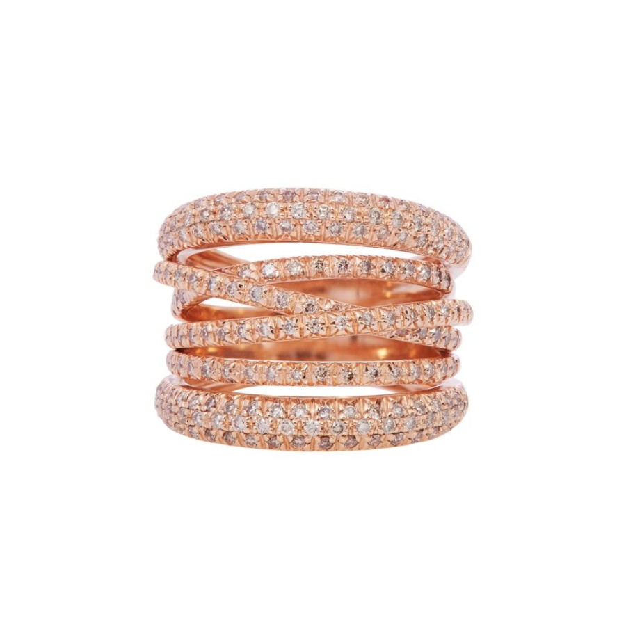 Jewelry Sidney Garber | Scribble Brown Diamond Ring - Rose Gold