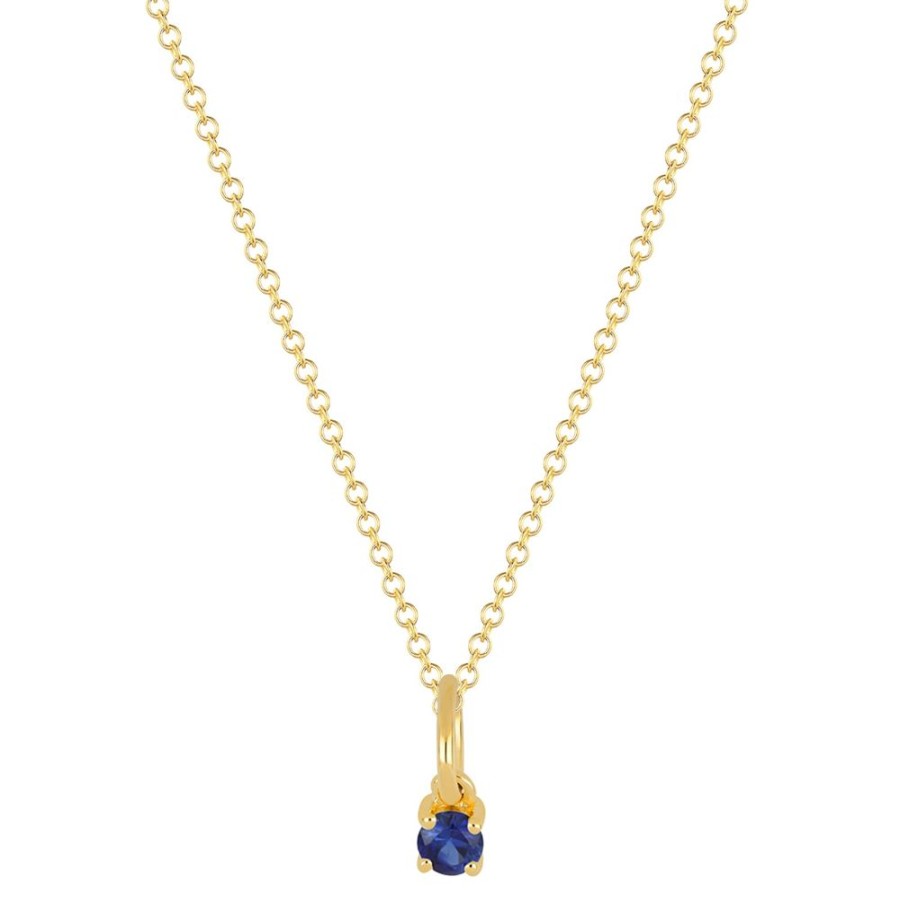 Jewelry EF Collection | Sapphire Birthstone Necklace - Yellow Gold