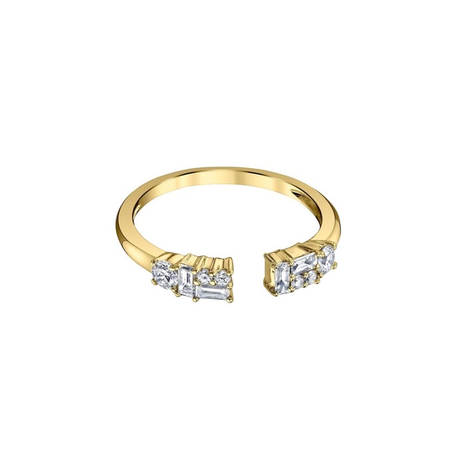 Jewelry Borgioni | Mixed Diamond Band - Yellow Gold