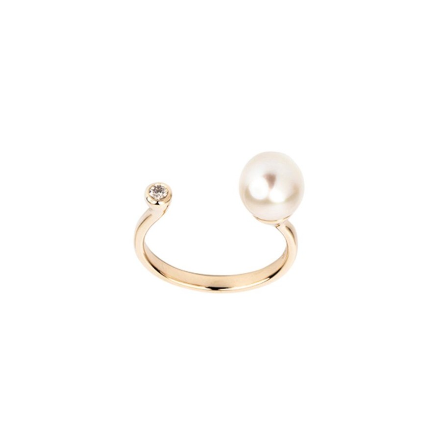 Jewelry Hirotaka | Cuff Ring L - Diamond & South Sea Pearl