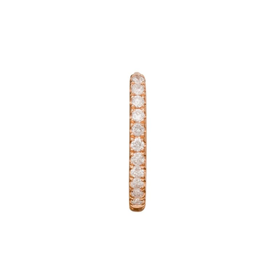 Jewelry Trouver | Half Paved Huggie 9.5Mm - Rose Gold