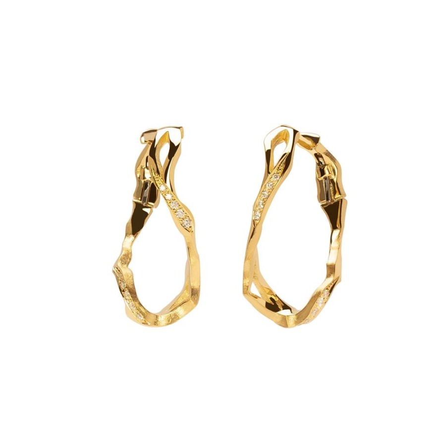 Jewelry Milamore | Kintsugi Infinity Diamond Hoop Earrings - Large