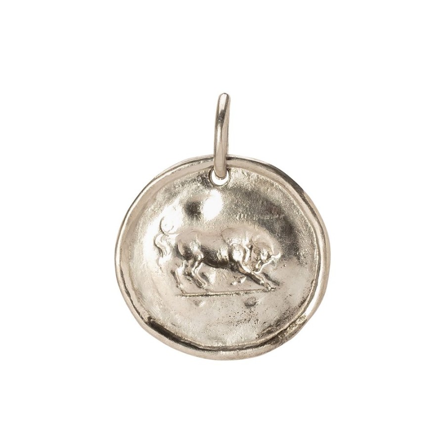 Jewelry James Colarusso | Bull Coin Pendant - Silver