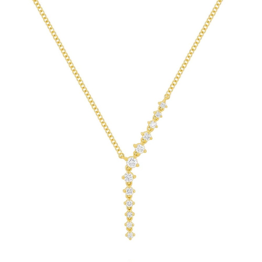 Jewelry EF Collection | Waterfall Necklace - Yellow Gold