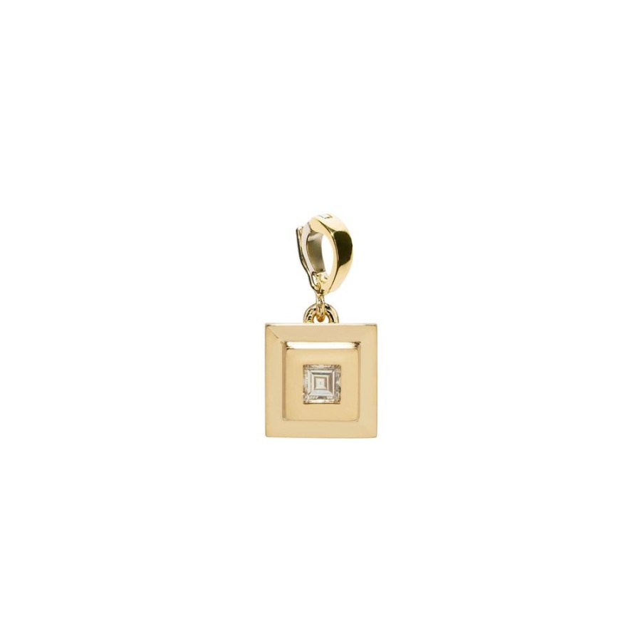 Jewelry Azlee | Staircase Charm - Carre Diamond