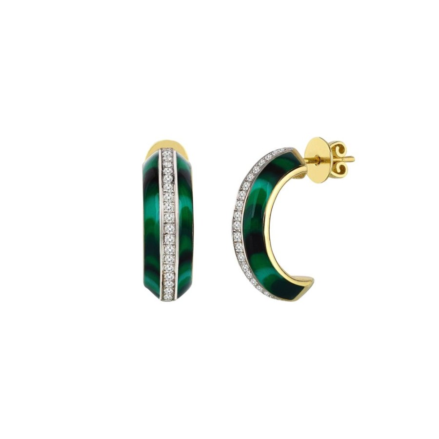 Jewelry Melis Goral | Malachite Enamel Matisse Earrings