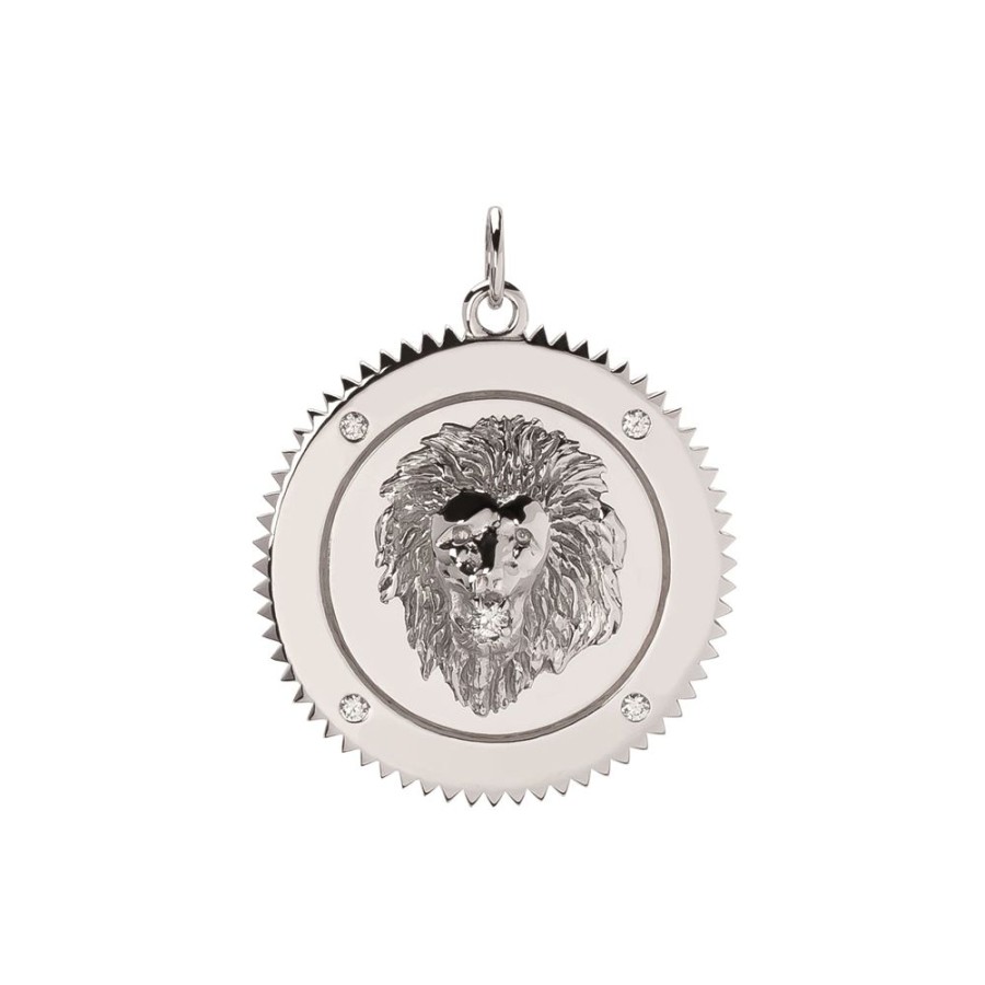 Jewelry Foundrae | Large Strength Medallion - White Gold