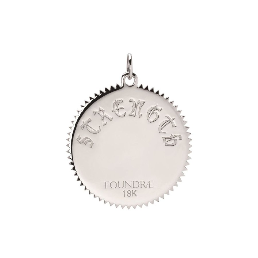 Jewelry Foundrae | Large Strength Medallion - White Gold