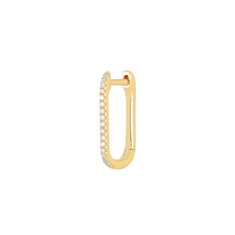 Jewelry EF Collection | Lola Diamond Hoop - Yellow Gold