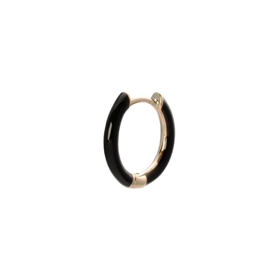 Jewelry Trouver | Enamel Huggie 8Mm - Black